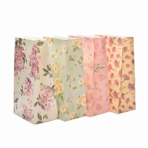 China OEM 3 Lb Flower Printing Gift Sweet Paper Bread Bags For Party Favour Wedding factory
