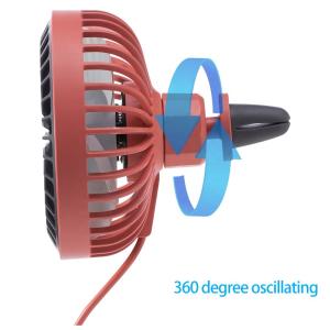 China 4 Inch Air Cooling Fan 4 Vane DC Powered 3 Speeds Vehicle Rotatable Clip Car Fan factory
