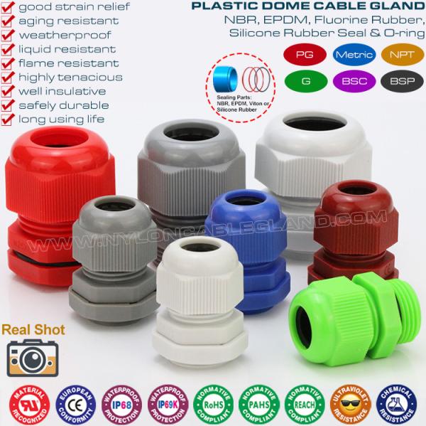 Waterproof Cable Glands, Metric Male Thread, Nylon Polyamide, M12~M63, IP68