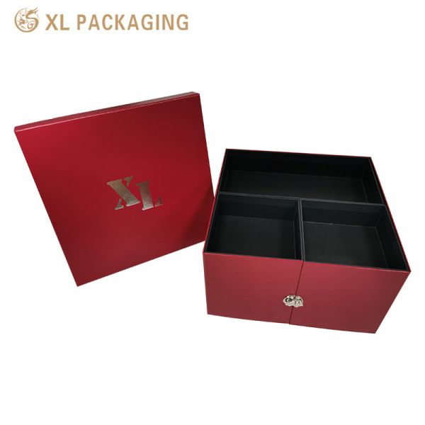 XL Packaging Custom Packaging Box Factory Customized Logo Rotatable Food Storage Box With Metal Lock For Ornament Gift Collection Matte Capping