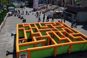 China Inflatable Labyrinth Games, Inflatable Square Maze Game For Chilren factory