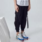 Loose Type Casual Cargo Pants Jogger Trousers Elastic Waist Custom Logo