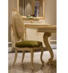 Upholstered French Style High Back Fabric Solid Wood Carved Wooden Dining Chair
