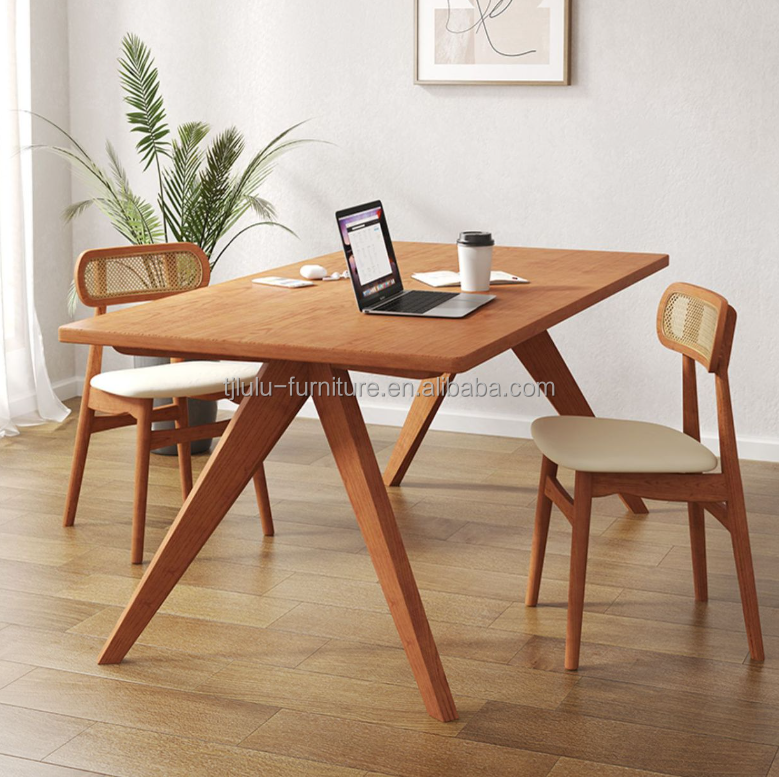 Nordic Direct Home Furniture Solid Wood Rectangular Dining Table for Functional Dining Space