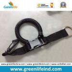 Black Webbing Sling with Scuba Diving Spiral Coiled Lanyard Holder