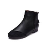 S084 Casual women's shoes retro handmade leather fashion frosted stitching flat