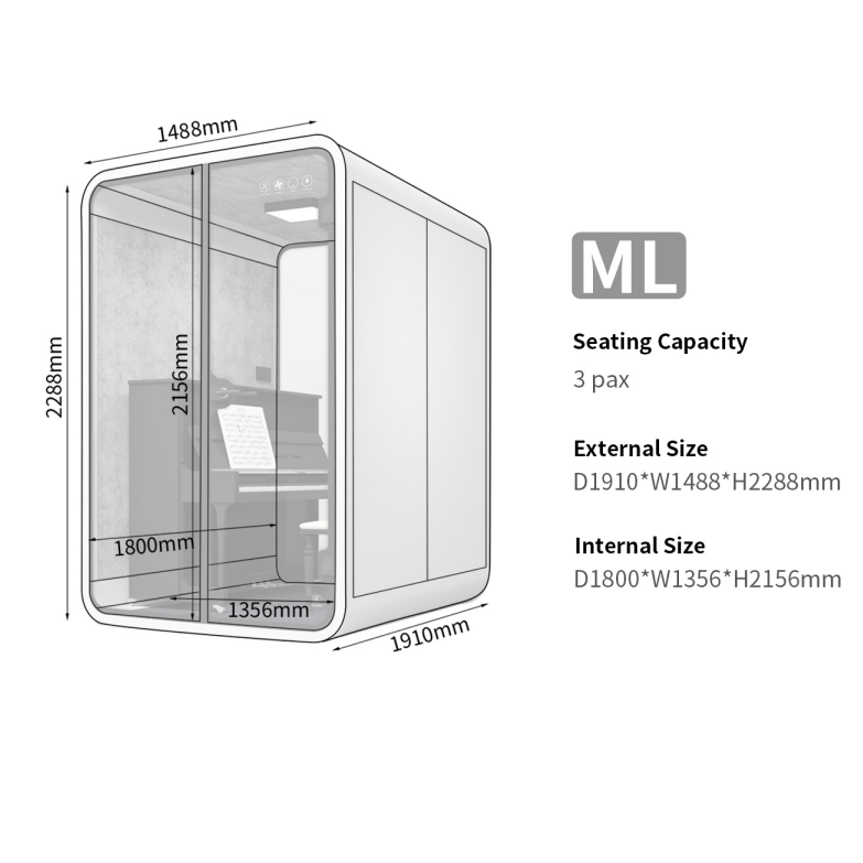 Multi Functional Recording Pod Modern Portable Soundproof Recording Booth