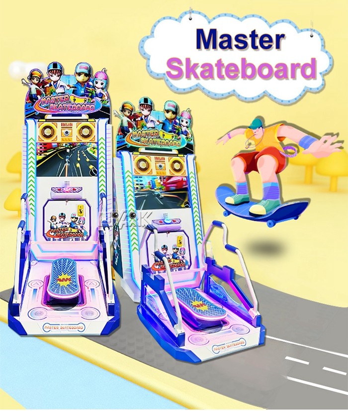 Master Skateboard Ticket Redemption Lottery Game Machine For Kids 1 Player