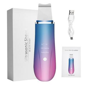 China Wireless Ultrasonic Facial Spatula , Ion Cleaner Facial Skin Scrubber factory