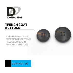 China Black Brown Four Hole Button , Plastic Replacement Buttons For Coats factory