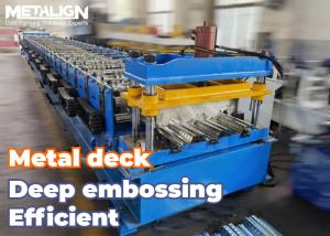 China High Friction Surface Embossing Floor Deck Forming Machine For YX70-165 Metal Deck factory