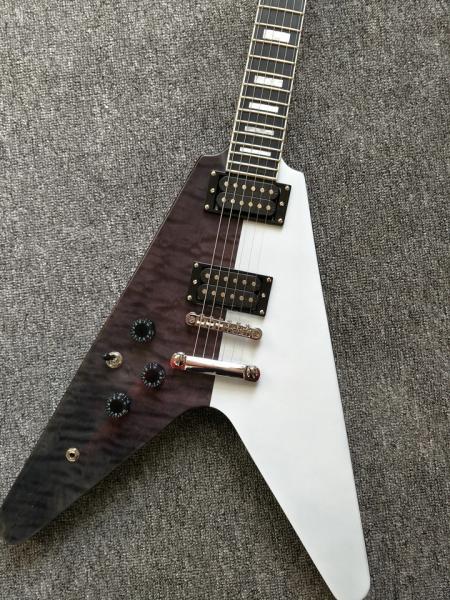 Flying-V 2018 electric guitar,left hand flying V guitar,ebony fingerboard high