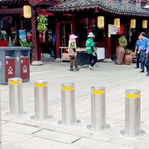China 220*220*600MM Roadside Bollards Dia 219mm K8 Rated Bollards Electric Control factory