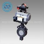 Pneumatic Actuator Metal Hard Sealed Stainless Steel Butterfly Valve