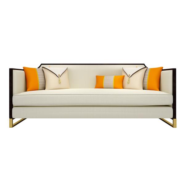 Lobby Furniture solid wood sofa with Cotton linen Upholstered Sofa in 2+3 seat