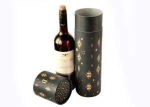 China PU Tube Kraft Paper Single Bottle Wine Box , Damp Proof Wine Carrier Box Recylced factory