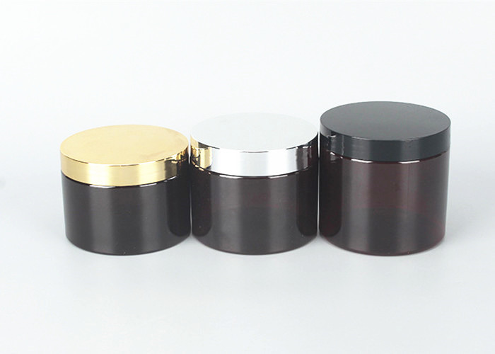 Cosmetic Food Packaging 100ml 150ml 200ml 250ml 300ml 500ml 1000ml Amber Black Pet Plastic Cosmetic Cream Jar with aluminum Lid