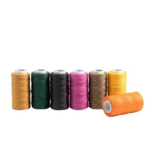 China 210D/16 Hand Stitched Sewing Thread for Leather Bag Wallet Polyester Flat Wax Thread 50m factory