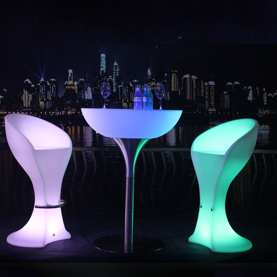 Commercial LED Light Cocktail Table , Illuminated Bar Table Wireless For Party