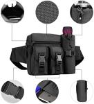 Military Utility Waterproof Bum Bag Canvas Waist Pouch With Bottle Holder