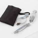 Outdoor folding picnic tablewares stainless steel 9.5 cm logo customized