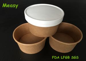 China Insulated 8oz Kraft Thick Paper Soup Bowl With Non vented Paper Lid factory