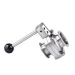 WZ Ss 304 316 Stainless Steel Valved Vacuum Tri-clamp Butterfly Valve for Pipe