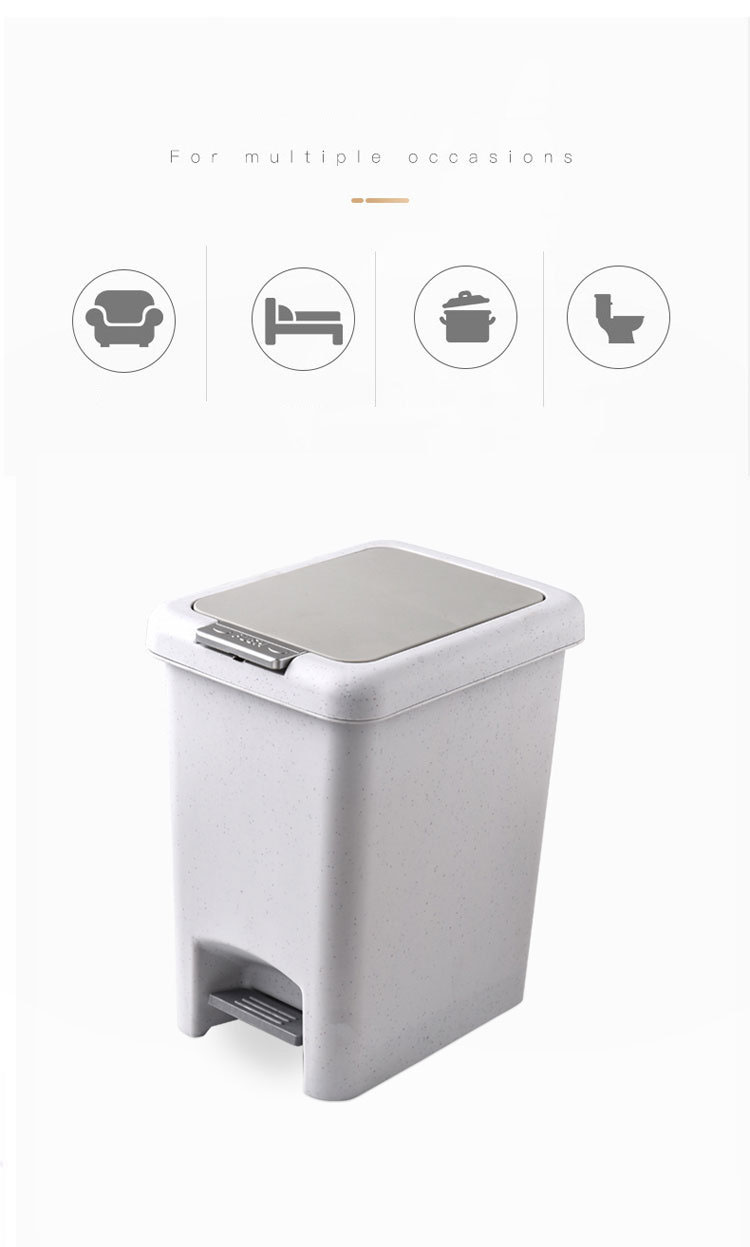 China Wholesale Small Household Foot Pedal Plastic Dustbin With Cover