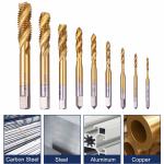 M12 Titanium Coated Spiral Flute HSS Machine Taps