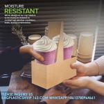 2 Cup Disposable Drink Carrier With Handle (25 Count) - Kraft Paperboard Cup
