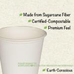 16 oz Biodegradable Disposable Drinking Coffee Cups, Eco Friendly Premium Party