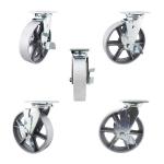 8x2 Inch Cast Iron 300kg Capacity Hollow Swivel Lock Heavy Duty Casters