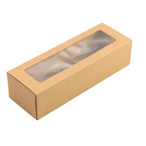 Kraft Paper Macaron Box with Transparent Window