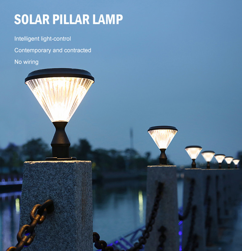 Outdoor Post Solar Column Pillar Light Power Led 4.5W Aluminium Alloy