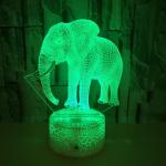 New elephant 3D night light Colorful touch LED visual light Gift atmosphere 3D