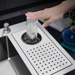 Rainfall Ss Glass Stainless Steel Sink Basin Wash PVD Black Surface Treatment