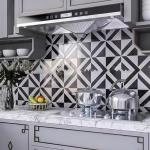 Black And White Marble Stone Mosaic Tile For Wall Kitchen Backsplash Wear
