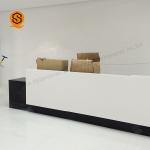 2Person Solid Surface Hotel Counter Table Regular Reception Station Desk