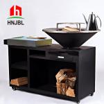 Black 4ft Corten Steel Barbecue 2mm Portable Steel Grill