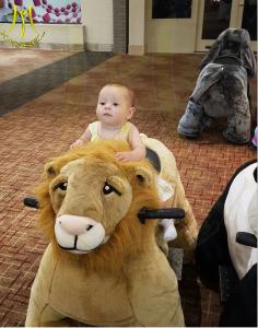 China Hansel walking plush animals for kids 4 wheel kid ride electric animal scooters factory