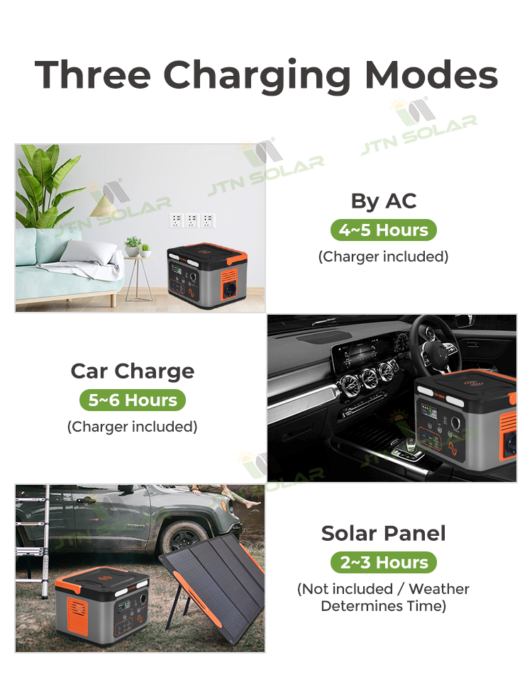 Travel Solar Powered Power Station Camping 1000 Watt LiFePO4 Battery