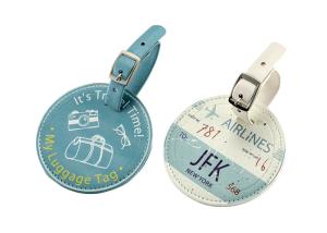China Pantone Travel Baggage Tag Buckle Strap Printed Luggage Tags Round PU factory