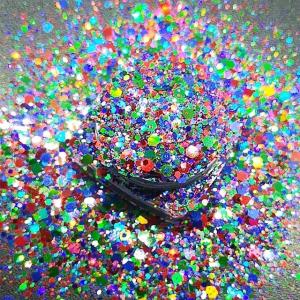 Polyester Bright Rainbow Candy Sparkle Mixes Shapes Chunky Glitter Confetti