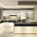 HPDL Kitchen Cupboard Aluminium Fabrication Kitchen Cabinets Contemporary Walnut