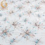 Tulle Embroidery Sequin Lace Fabric Sparkly 20% Polyester For Women Dresses