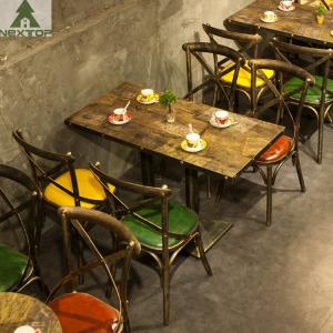 China Large Retro Metal Cafe Restaurant Chair Sofa Set Economic Industrial Hotel Bar Shop factory