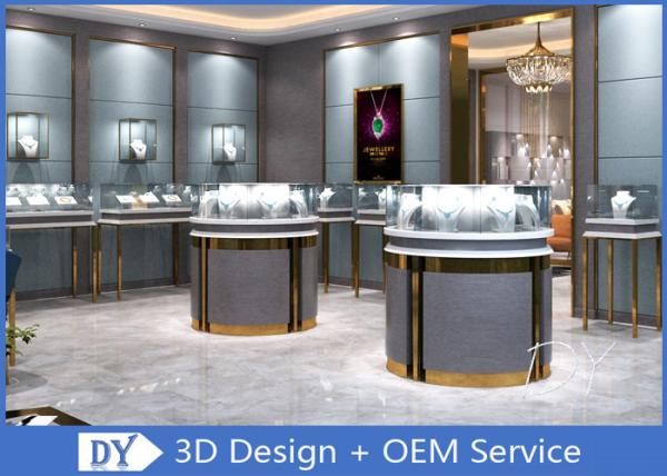 3D Design Store Jewelry Display Cases In Custom Size Logo / Jewellery Shop