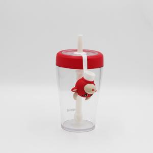 China Children School BPA Free Custom Water Bottle for Kids Plastic Tritan Straw Drinking factory