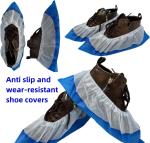 Cleaning Blue and White V206 Heavy Duty PP CPE Waterproof Disposable Foot Shoe