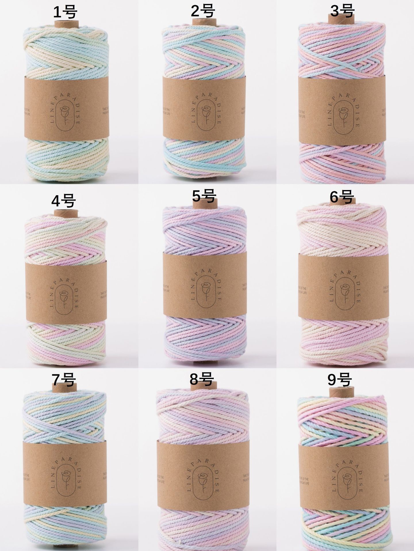ISO9001 Solid Braid Cotton Rope Colorful 3mm Twisted Macrame Cord